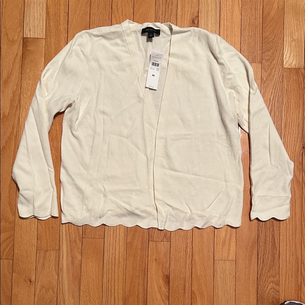 NWT Ann Taylor Cream Cardigan Sweater